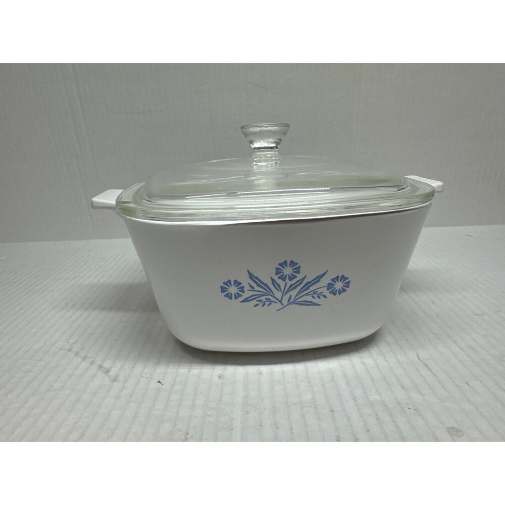 CorningWare Blue Cornflower 7 Cup Casserole 1 3/4 Qt P-13/4-B With Lid USA Made‎
